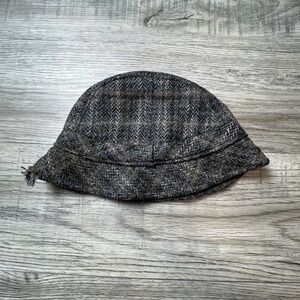 Jonathan Richard Bucket Hat Unisex OS Blue Brown Wool Tweed Made in Ireland X67